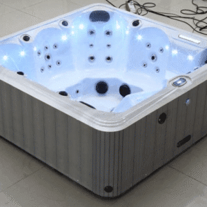 Луксозно джакузи 200x200 см за градина с LED осветление